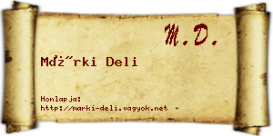 Márki Deli névjegykártya